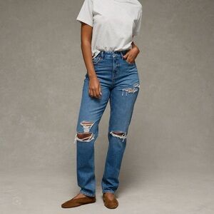 American Eagle AE Strigid Ripped Mom Jeans